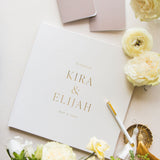 Large Wedding Guest Book and Vow Book Set