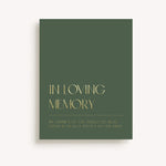 In Loving Memory Sign At Wedding